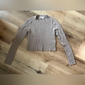 Dress Forum Ribbed Knit crop top in Brown